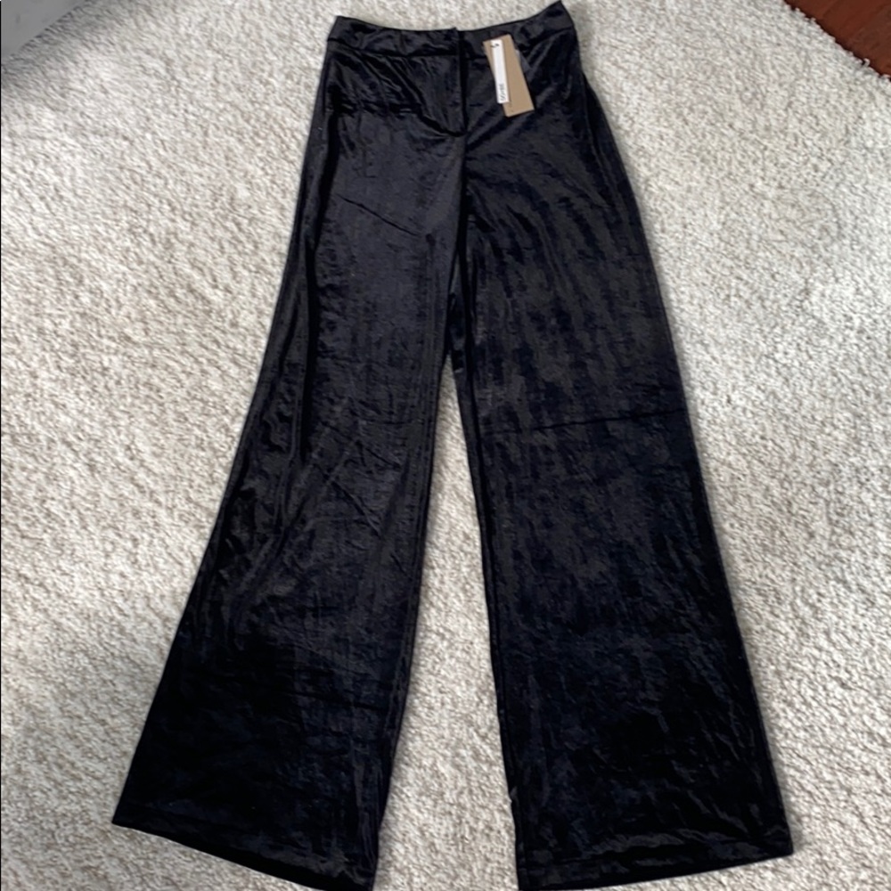 black velvet flare pants